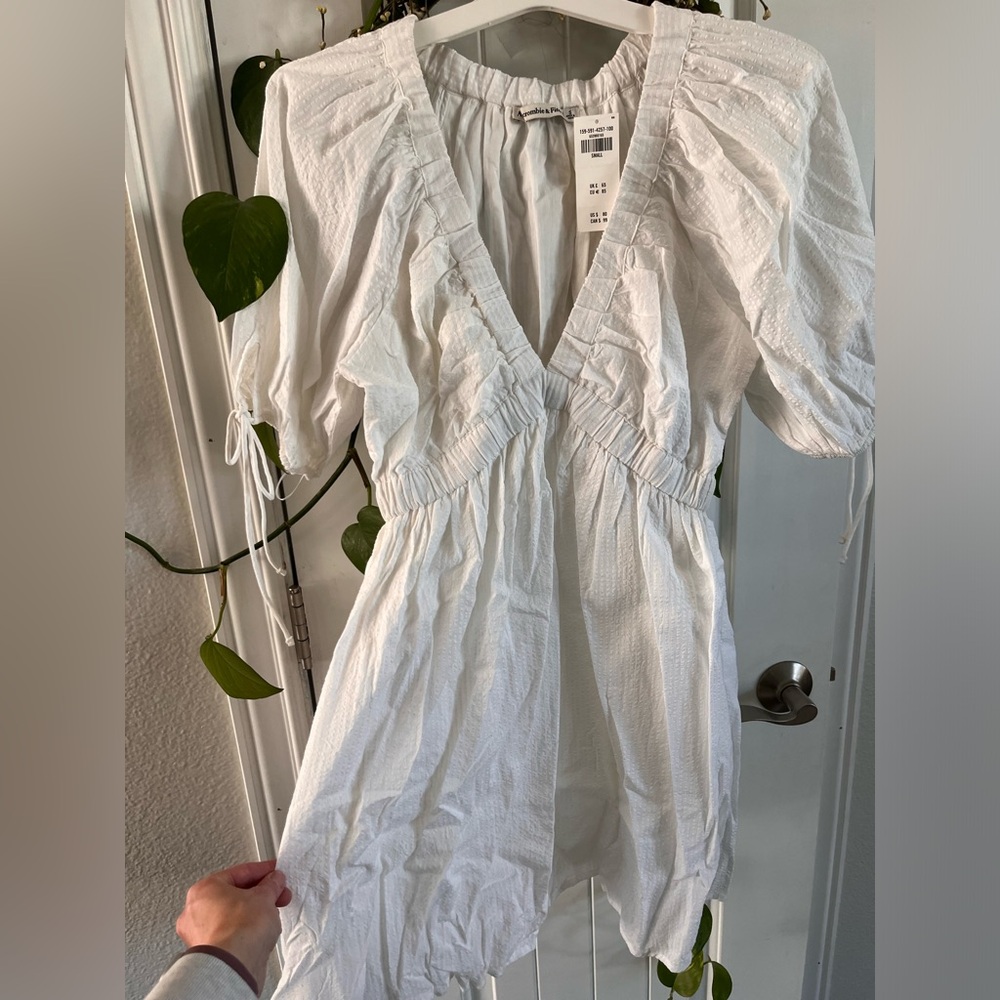 NWT Abercrombie & Fitch white mini sundress size S